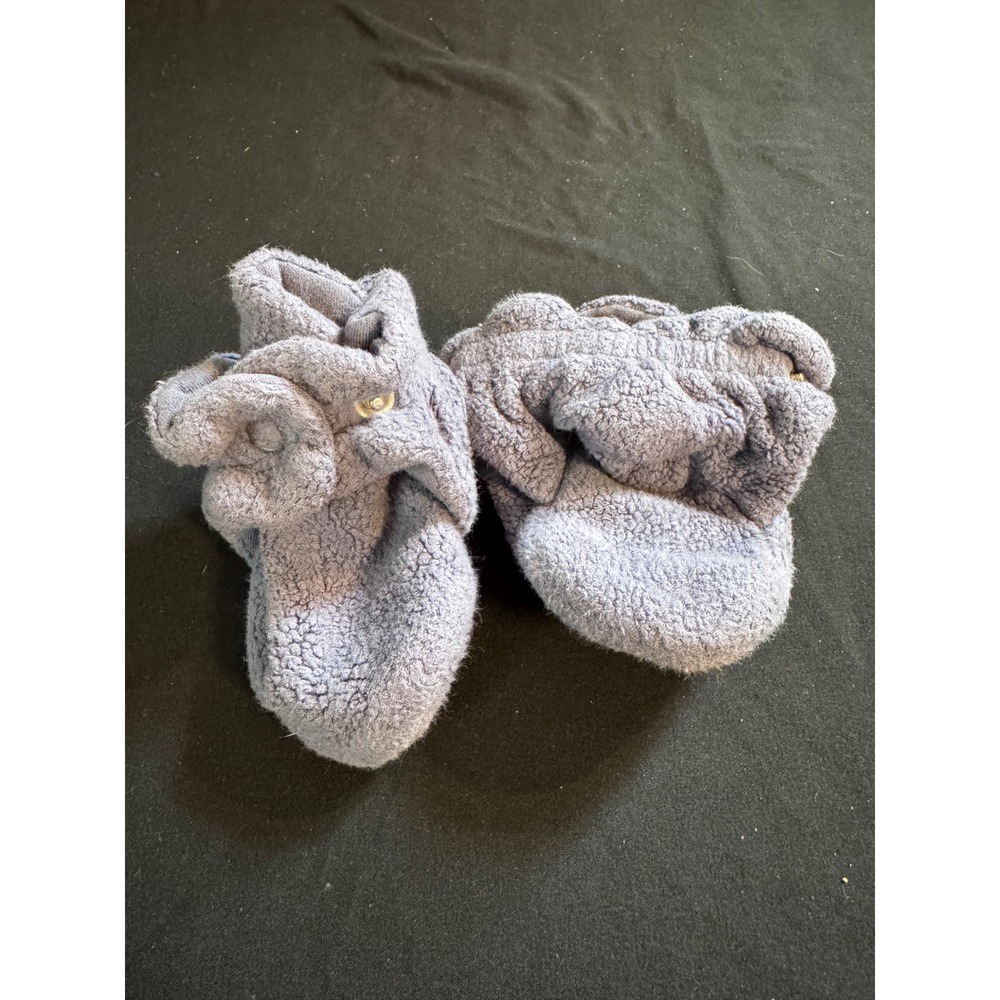 Zutano Cozie Fleece Baby Booties Periwinkle Blue 6M Snap Stay-On WCZSP21-4